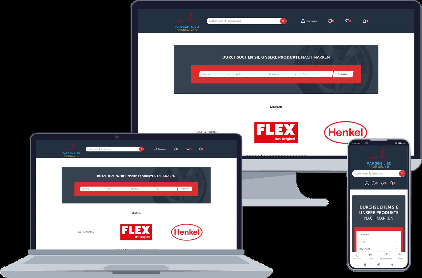 Vorschau des Projekts Farben Lied Onlineshop